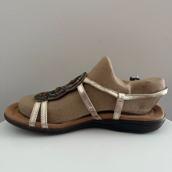 Clarks - Gold - Leather Beaded Sandals - Size 8M - Picture 5 of 11